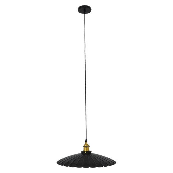 GloboStar® MARGI 00982 Vintage Industrial Κρεμαστό Φωτιστικό Οροφής Μονόφωτο Μαύρο Μεταλλικό Καμπάνα Φ40 x Y15cm - ledmania.gr