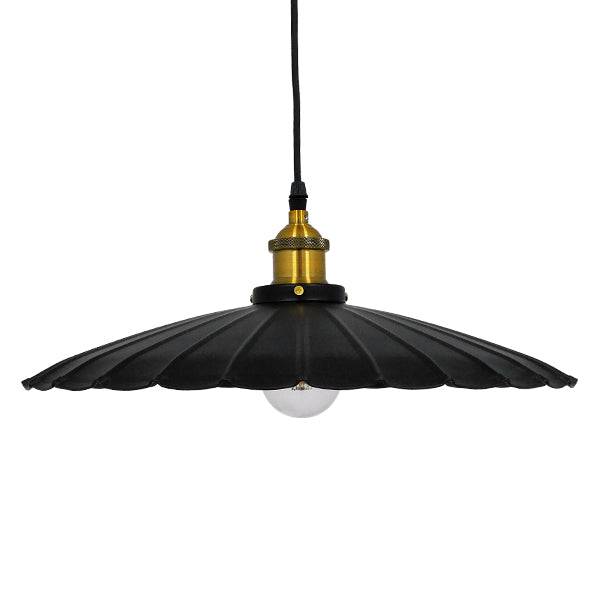 GloboStar® MARGI 00982 Vintage Industrial Κρεμαστό Φωτιστικό Οροφής Μονόφωτο Μαύρο Μεταλλικό Καμπάνα Φ40 x Y15cm - ledmania.gr