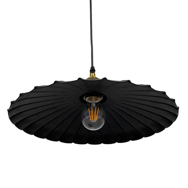 GloboStar® MARGI 00982 Vintage Industrial Κρεμαστό Φωτιστικό Οροφής Μονόφωτο Μαύρο Μεταλλικό Καμπάνα Φ40 x Y15cm - ledmania.gr