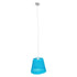 GloboStar® PLAYROOM 00995 Vintage Κρεμαστό Φωτιστικό Οροφής Μονόφωτο Θαλασσί Ξύλινο Ψάθινο Rattan Φ32 x Υ27cm - ledmania.gr