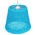 GloboStar® PLAYROOM 00995 Vintage Κρεμαστό Φωτιστικό Οροφής Μονόφωτο Θαλασσί Ξύλινο Ψάθινο Rattan Φ32 x Υ27cm - ledmania.gr