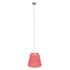 GloboStar® PLAYROOM 00996 Vintage Κρεμαστό Φωτιστικό Οροφής Μονόφωτο Ροζ Ξύλινο Ψάθινο Rattan Φ32 x Υ27cm - ledmania.gr