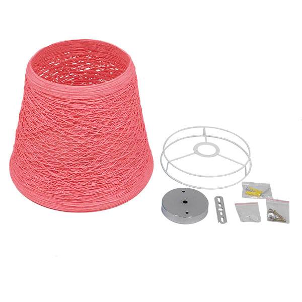 GloboStar® PLAYROOM 00996 Vintage Κρεμαστό Φωτιστικό Οροφής Μονόφωτο Ροζ Ξύλινο Ψάθινο Rattan Φ32 x Υ27cm - ledmania.gr