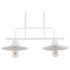 GloboStar® REGAL 01008 Vintage Industrial Φωτιστικό Οροφής Δίφωτο Λευκό Μεταλλικό Ράγα Μ67 x Π26 x Υ85cm - ledmania.gr