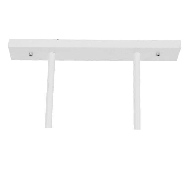 GloboStar® REGAL 01008 Vintage Industrial Φωτιστικό Οροφής Δίφωτο Λευκό Μεταλλικό Ράγα Μ67 x Π26 x Υ85cm - ledmania.gr