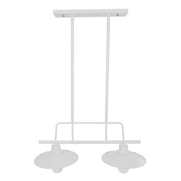 GloboStar® REGAL 01008 Vintage Industrial Φωτιστικό Οροφής Δίφωτο Λευκό Μεταλλικό Ράγα Μ67 x Π26 x Υ85cm - ledmania.gr