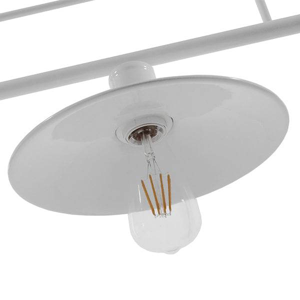 GloboStar® REGAL 01010 Vintage Industrial Φωτιστικό Οροφής Τρίφωτο Λευκό Μεταλλικό Ράγα Μ113 x Π26 x Υ85cm - ledmania.gr