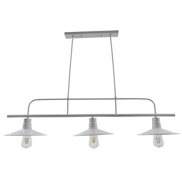 GloboStar® REGAL 01010 Vintage Industrial Φωτιστικό Οροφής Τρίφωτο Λευκό Μεταλλικό Ράγα Μ113 x Π26 x Υ85cm - ledmania.gr