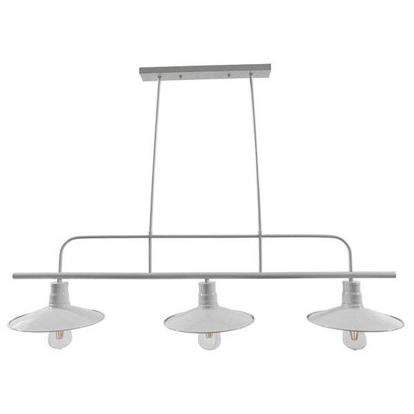 GloboStar® REGAL 01010 Vintage Industrial Φωτιστικό Οροφής Τρίφωτο Λευκό Μεταλλικό Ράγα Μ113 x Π26 x Υ85cm - ledmania.gr