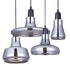 GloboStar® FEMINE 01011 SET 4 Μοντέρνα Κρεμαστά Φωτιστικά Οροφής Γυάλινα Φιμέ Χρωμίου Μονόφωτα Καμπάνα - ledmania.gr