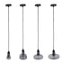 GloboStar® FEMINE 01011 SET 4 Μοντέρνα Κρεμαστά Φωτιστικά Οροφής Γυάλινα Φιμέ Χρωμίου Μονόφωτα Καμπάνα - ledmania.gr