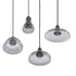 GloboStar® FEMINE 01011 SET 4 Μοντέρνα Κρεμαστά Φωτιστικά Οροφής Γυάλινα Φιμέ Χρωμίου Μονόφωτα Καμπάνα - ledmania.gr