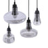 GloboStar® FEMINE 01011 SET 4 Μοντέρνα Κρεμαστά Φωτιστικά Οροφής Γυάλινα Φιμέ Χρωμίου Μονόφωτα Καμπάνα - ledmania.gr