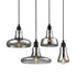 GloboStar® FEMINE 01011 SET 4 Μοντέρνα Κρεμαστά Φωτιστικά Οροφής Γυάλινα Φιμέ Χρωμίου Μονόφωτα Καμπάνα - ledmania.gr