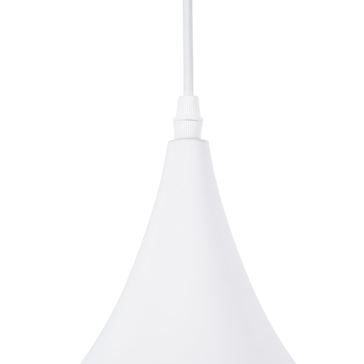 GloboStar® SHANGHAI WHITE 01026-A Μοντέρνο Κρεμαστό Φωτιστικό Οροφής Μονόφωτο 1 x E27 Λευκό Μεταλλικό Καμπάνα Φ25 x Υ30cm - ledmania.gr