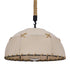 GloboStar® ANTOINETTE 01028 Vintage Κρεμαστό Φωτιστικό Οροφής Μονόφωτο με Μπεζ Σχοινί και Καπέλο Φ35 x Y20cm - ledmania.gr