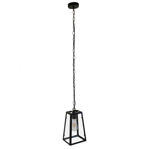 GloboStar® LIMA 01040 Vintage Industrial Κρεμαστό Φωτιστικό Οροφής Μονόφωτο Μαύρο Μεταλλικό Μ17 x Π14 x Υ26cm - ledmania.gr