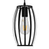 GloboStar® ZEBRA 01062 Vintage Industrial Κρεμαστό Φωτιστικό Οροφής Μονόφωτο Μαύρο Μεταλλικό Πλέγμα Φ15 x Y24cm - ledmania.gr