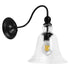 GloboStar® LILLY 01064 Vintage Φωτιστικό Τοίχου Απλίκα Μονόφωτο Μαύρο Μεταλλικό με Γυάλινη Καμπάνα Φ14 x Μ21 x Π14 x Υ36cm - ledmania.gr