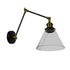 GloboStar® OLIVIA 01068 Vintage Φωτιστικό Τοίχου Απλίκα Μονόφωτο με Σπαστό Μεταλλικό Βραχίονα και Γυάλινη Καμπάνα Φ19 x Μ63 x Π19 x Υ77cm - ledmania.gr