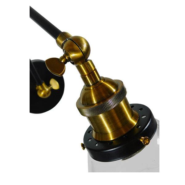 GloboStar® OLIVIA 01068 Vintage Φωτιστικό Τοίχου Απλίκα Μονόφωτο με Σπαστό Μεταλλικό Βραχίονα και Γυάλινη Καμπάνα Φ19 x Μ63 x Π19 x Υ77cm - ledmania.gr