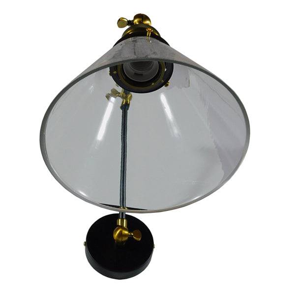 GloboStar® OLIVIA 01068 Vintage Φωτιστικό Τοίχου Απλίκα Μονόφωτο με Σπαστό Μεταλλικό Βραχίονα και Γυάλινη Καμπάνα Φ19 x Μ63 x Π19 x Υ77cm - ledmania.gr