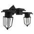 GloboStar® TORO 01079 Vintage Industrial Φωτιστικό Τοίχου Απλίκα Δίφωτο Μαύρο Μεταλλικό Πλέγμα Μ22 x Π45 x Υ27cm - ledmania.gr