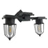 GloboStar® TORO 01079 Vintage Industrial Φωτιστικό Τοίχου Απλίκα Δίφωτο Μαύρο Μεταλλικό Πλέγμα Μ22 x Π45 x Υ27cm - ledmania.gr