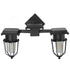 GloboStar® TORO 01079 Vintage Industrial Φωτιστικό Τοίχου Απλίκα Δίφωτο Μαύρο Μεταλλικό Πλέγμα Μ22 x Π45 x Υ27cm - ledmania.gr