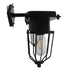 GloboStar® TORO 01079 Vintage Industrial Φωτιστικό Τοίχου Απλίκα Δίφωτο Μαύρο Μεταλλικό Πλέγμα Μ22 x Π45 x Υ27cm - ledmania.gr