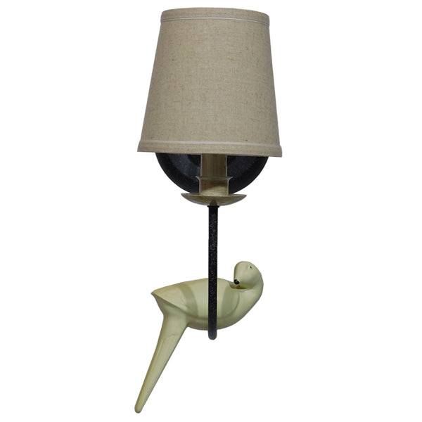 GloboStar® DOVE 01084 Vintage Φωτιστικό Τοίχου Απλίκα Μονόφωτο Μαύρο Μεταλλικό με Υφασμάτινο Μπεζ Καπέλο Φ16 x Μ35 x Π16 x Υ45cm - ledmania.gr