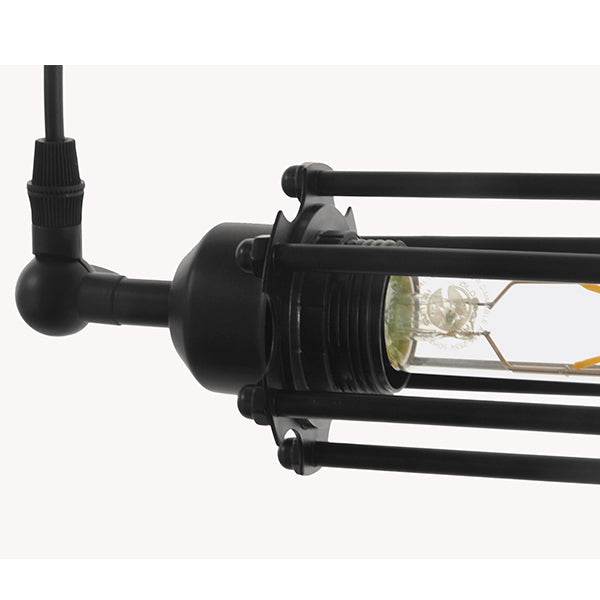 GloboStar® TUBE 01085 Vintage Industrial Κρεμαστό Φωτιστικό Οροφής Μαύρο Μεταλλικό Μ43 x Π11 x Υ11cm - ledmania.gr