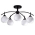 GloboStar® LUNA 01088 Μοντέρνο Φωτιστικό Οροφής Πολύφωτο Μαύρο Μεταλλικό με Λευκό Γυαλί Φ63 x Y39cm - ledmania.gr