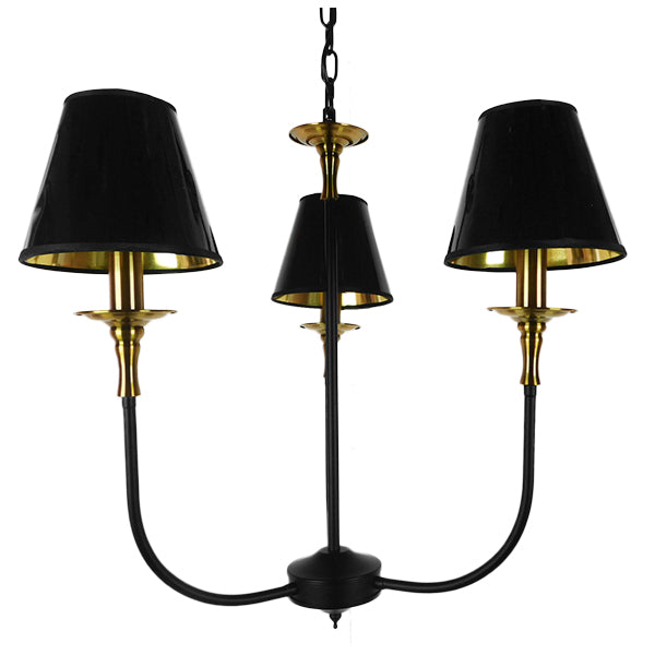 GloboStar® LIMI 01091 Vintage Industrial Κρεμαστό Φωτιστικό Οροφής Τρίφωτο Μαύρο Μεταλλικό Πολυέλαιος με Καπέλο Φ56 x Y54cm - ledmania.gr
