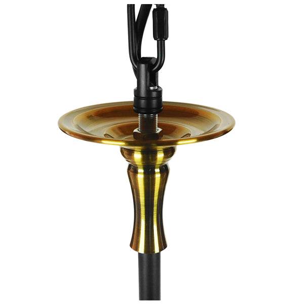 GloboStar® LIMI 01091 Vintage Industrial Κρεμαστό Φωτιστικό Οροφής Τρίφωτο Μαύρο Μεταλλικό Πολυέλαιος με Καπέλο Φ56 x Y54cm - ledmania.gr