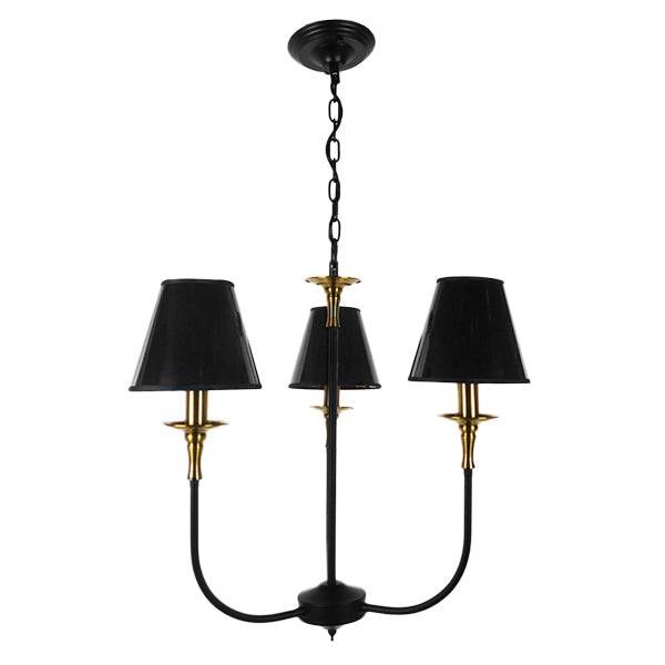 GloboStar® LIMI 01091 Vintage Industrial Κρεμαστό Φωτιστικό Οροφής Τρίφωτο Μαύρο Μεταλλικό Πολυέλαιος με Καπέλο Φ56 x Y54cm - ledmania.gr