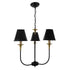 GloboStar® LIMI 01091 Vintage Industrial Κρεμαστό Φωτιστικό Οροφής Τρίφωτο Μαύρο Μεταλλικό Πολυέλαιος με Καπέλο Φ56 x Y54cm - ledmania.gr