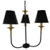GloboStar® LIMI 01091 Vintage Industrial Κρεμαστό Φωτιστικό Οροφής Τρίφωτο Μαύρο Μεταλλικό Πολυέλαιος με Καπέλο Φ56 x Y54cm - ledmania.gr
