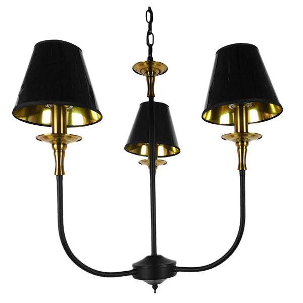 GloboStar® LIMI 01091 Vintage Industrial Κρεμαστό Φωτιστικό Οροφής Τρίφωτο Μαύρο Μεταλλικό Πολυέλαιος με Καπέλο Φ56 x Y54cm - ledmania.gr