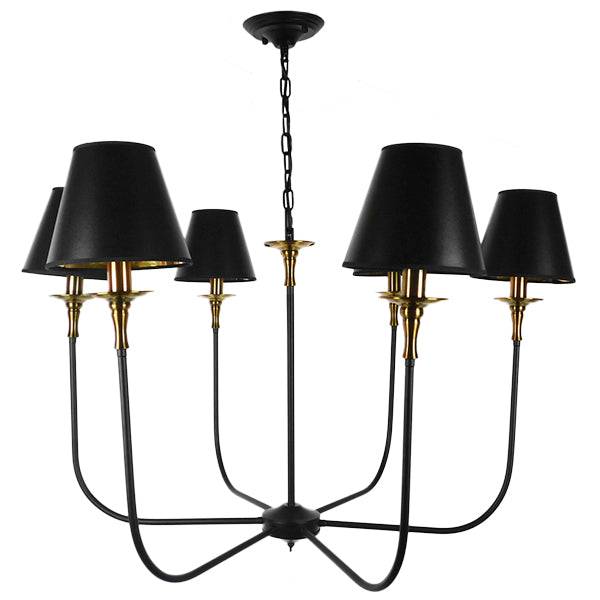 GloboStar® LIMI 01092 Vintage Industrial Κρεμαστό Φωτιστικό Οροφής Πολύφωτο Μαύρο Μεταλλικό Πολυέλαιος με Καπέλο Φ100 x Y65cm - ledmania.gr