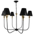 GloboStar® LIMI 01092 Vintage Industrial Κρεμαστό Φωτιστικό Οροφής Πολύφωτο Μαύρο Μεταλλικό Πολυέλαιος με Καπέλο Φ100 x Y65cm - ledmania.gr