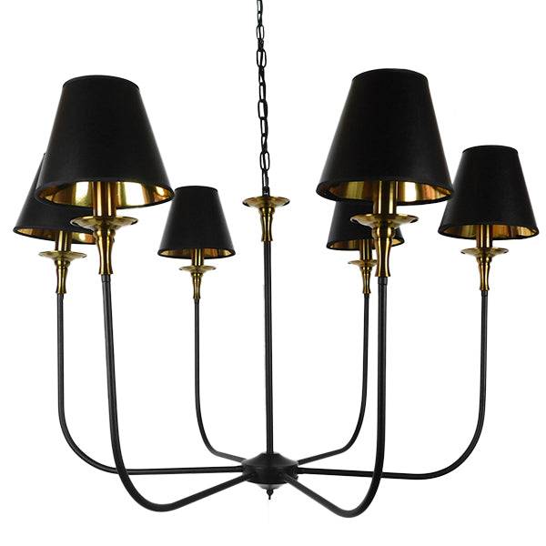 GloboStar® LIMI 01092 Vintage Industrial Κρεμαστό Φωτιστικό Οροφής Πολύφωτο Μαύρο Μεταλλικό Πολυέλαιος με Καπέλο Φ100 x Y65cm - ledmania.gr