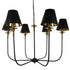 GloboStar® LIMI 01092 Vintage Industrial Κρεμαστό Φωτιστικό Οροφής Πολύφωτο Μαύρο Μεταλλικό Πολυέλαιος με Καπέλο Φ100 x Y65cm - ledmania.gr