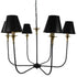 GloboStar® LIMI 01092 Vintage Industrial Κρεμαστό Φωτιστικό Οροφής Πολύφωτο Μαύρο Μεταλλικό Πολυέλαιος με Καπέλο Φ100 x Y65cm - ledmania.gr