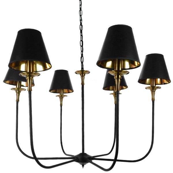GloboStar® LIMI 01092 Vintage Industrial Κρεμαστό Φωτιστικό Οροφής Πολύφωτο Μαύρο Μεταλλικό Πολυέλαιος με Καπέλο Φ100 x Y65cm - ledmania.gr