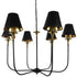 GloboStar® LIMI 01092 Vintage Industrial Κρεμαστό Φωτιστικό Οροφής Πολύφωτο Μαύρο Μεταλλικό Πολυέλαιος με Καπέλο Φ100 x Y65cm - ledmania.gr