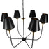 GloboStar® LIMI 01092 Vintage Industrial Κρεμαστό Φωτιστικό Οροφής Πολύφωτο Μαύρο Μεταλλικό Πολυέλαιος με Καπέλο Φ100 x Y65cm - ledmania.gr