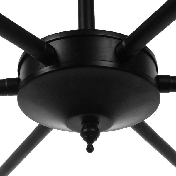 GloboStar® LIMI 01092 Vintage Industrial Κρεμαστό Φωτιστικό Οροφής Πολύφωτο Μαύρο Μεταλλικό Πολυέλαιος με Καπέλο Φ100 x Y65cm - ledmania.gr