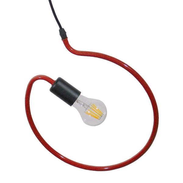 GloboStar® LIBBY 01095-1 Μοντέρνο Κρεμαστό Παιδικό Φωτιστικό Οροφής Μονόφωτο Κόκκινο Μεταλλικό Φ28 x Υ100cm - ledmania.gr