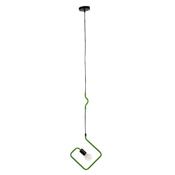 GloboStar® LIBBY 01096-1 Μοντέρνο Κρεμαστό Παιδικό Φωτιστικό Οροφής Μονόφωτο Πράσινο Μεταλλικό Φ31 x Υ100cm - ledmania.gr
